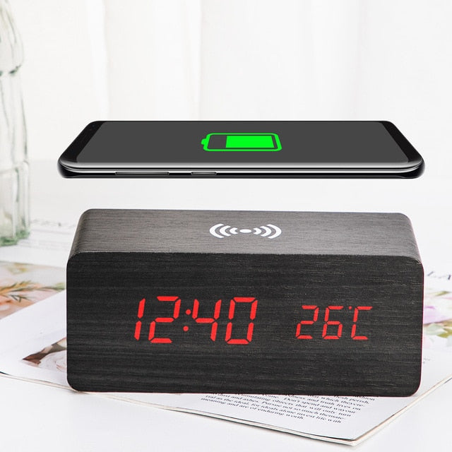 SmartClock: 6 in 1 | Wireless Charger | Wood Style Clock | FREE Shipping to USA