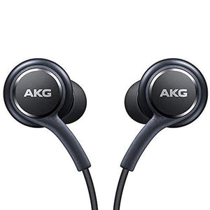 Stereo Headphones for Samsung Galaxy S10 S10e Plus Braided Cable - Designed by AKG - with Microphone and Volume Buttons (Black)